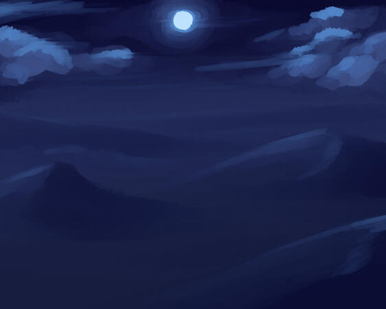 Moonlit Desert Painting